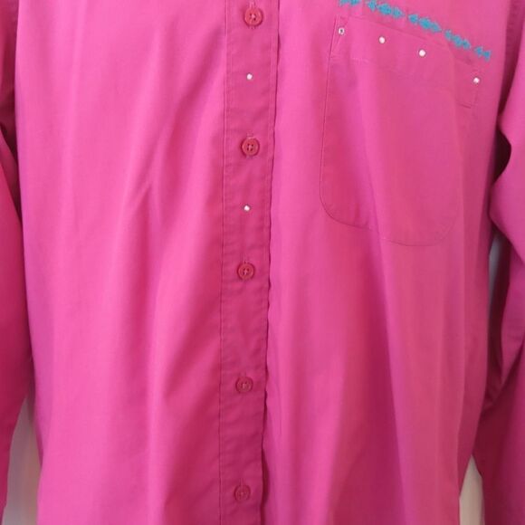 Get Lucky fuchsia western shirt with rhinestones and embroidered details - Picture 3 of 13